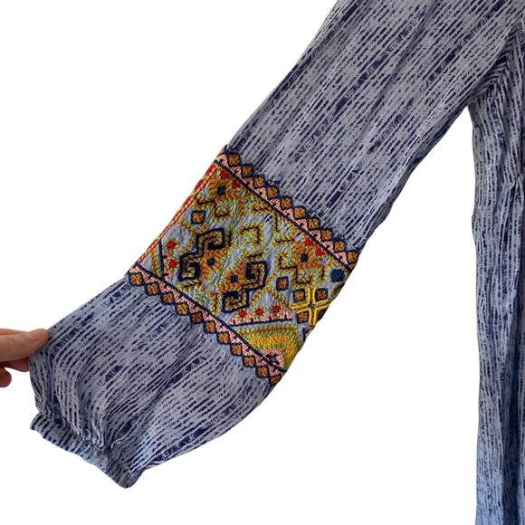 Anthropologie Bhanuni by Jyoti Linne Embroidered Blue Dress size medium - Picture 7 of 10